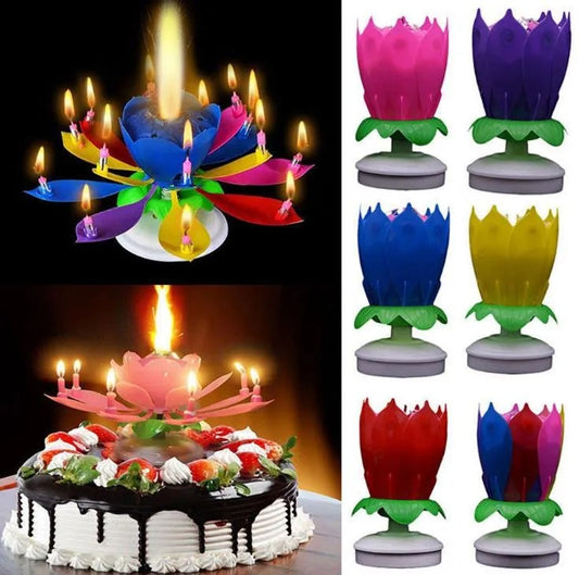 MUSICAL BIRTHDAY FLOWER CANDLE