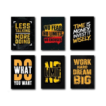 Set Of 6 Motivational Wooden Canvas Frames For Wall Decore (8x11)